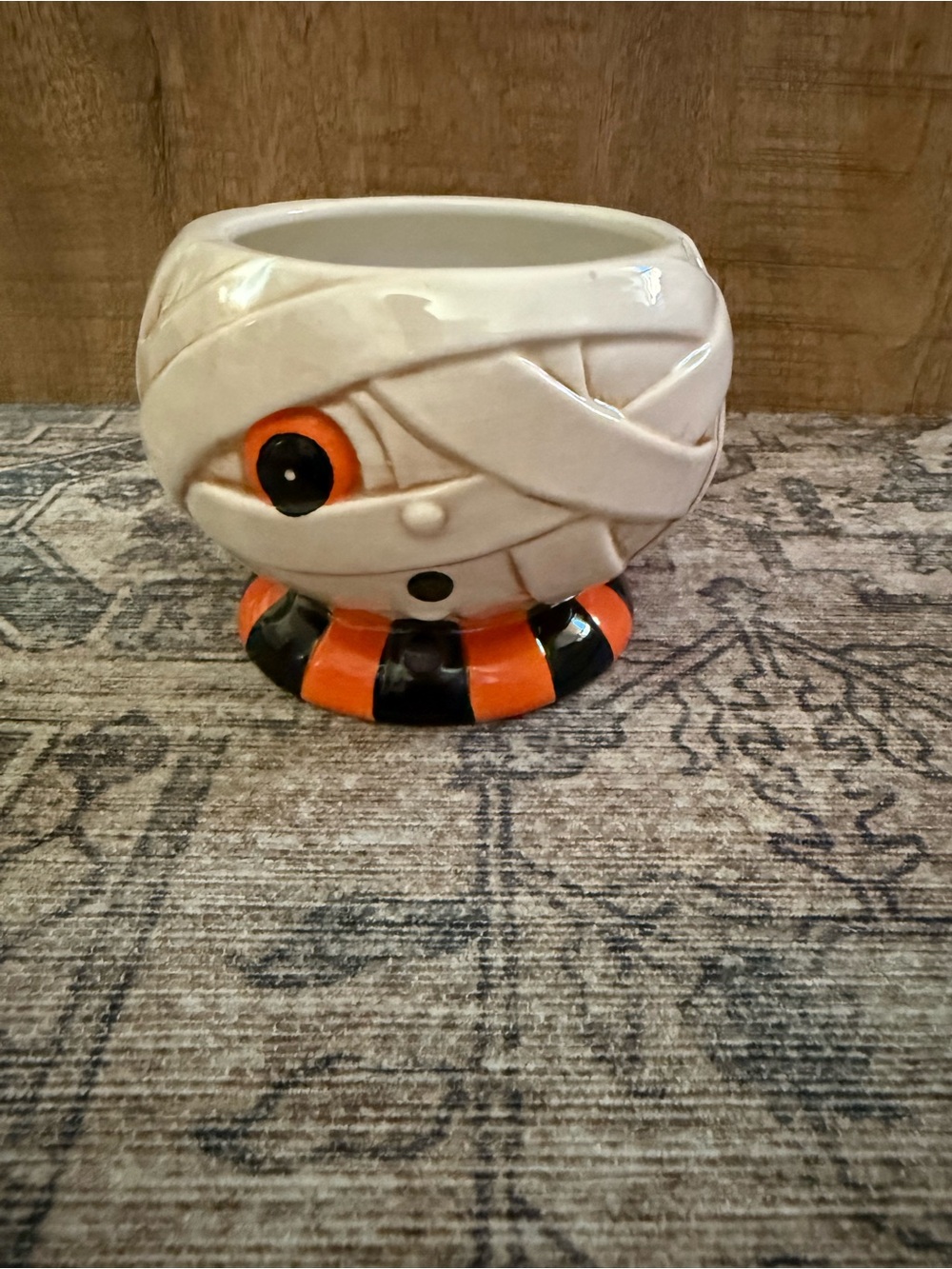 Viral Johanna Parker Vintage Figural Halloween Ceramic Mummy Treat Bowl